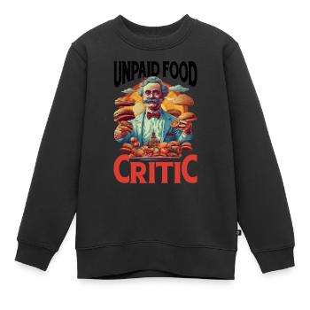 Critique gastronomique non rémunéré 13 - Sweat Premium enfant bio - noir - Devant - AI Model Kid Female (0cm)