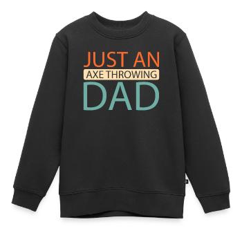 Lanceur de hache juste un papa lanceur de hache - Sweat Premium enfant bio - noir - Devant - AI Model Kid Female (0cm)