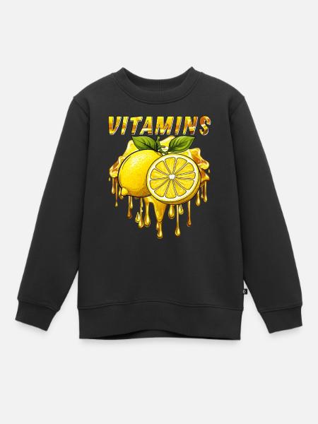 ZITRONE VITAMINS - Kinder Premium Organic Sweatshirt - Schwarz