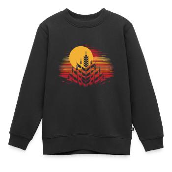 Weizen - Kinder Premium Organic Sweatshirt - Schwarz - Vorne - AI Model Kid Female (0cm)