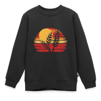 Weizen - Kinder Premium Organic Sweatshirt - Schwarz - Vorne - AI Model Kid Female (0cm)