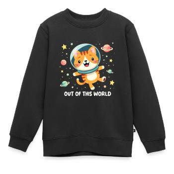 GALAXIE WELTRAUMKATZE - Kinder Premium Organic Sweatshirt - Schwarz - Vorne - AI Model Kid Female (0cm)