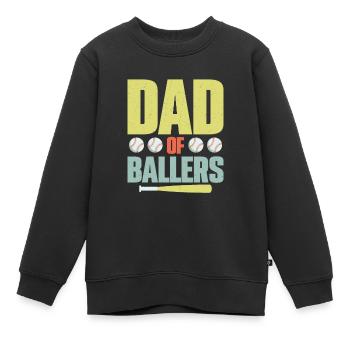 Dad Of Ballers Father Baseball - Kinder Premium Organic Sweatshirt - Schwarz - Vorne - AI Model Kid Female (0cm)