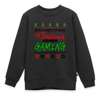 Most Likely To Miss Christmas While Gaming 4 - Kids Premium Organic Sweatshirt - black - Front - AI Model Kid Female (0cm)