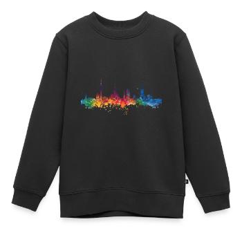 Bonn - Sweat Premium enfant bio - noir - Devant - AI Model Kid Female (0cm)