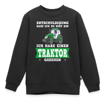 Entschuldigung ich habe einen Traktor gesehen - Kinder Premium Organic Sweatshirt - Schwarz - Vorne - AI Model Kid Female (0cm)