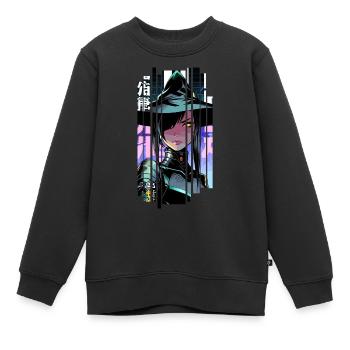 Geometrische Halloween-Hexe - Kinder Premium Organic Sweatshirt - Schwarz - Vorne - AI Model Kid Female (0cm)