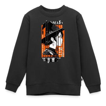 Geometrische Frau Hexe Halloween - Kinder Premium Organic Sweatshirt - Schwarz - Vorne - AI Model Kid Female (0cm)
