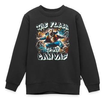 Breakdance B-boy Le sol est ma toile - Sweat Premium enfant bio - noir - Devant - AI Model Kid Female (0cm)