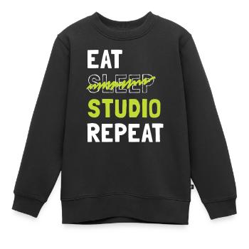 Eat Sleep Studio Repeat - Kinder Premium Organic Sweatshirt - Schwarz - Vorne - AI Model Kid Female (0cm)