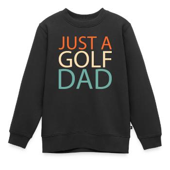 Golf Golfeur Golfeur Juste un papa golfeur - Sweat Premium enfant bio - noir - Devant - AI Model Kid Female (0cm)