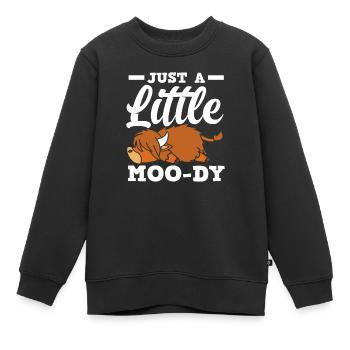 Nur Ein Wenig Launischer Highland Kuh - Kinder Premium Organic Sweatshirt - Schwarz - Vorne - AI Model Kid Female (0cm)