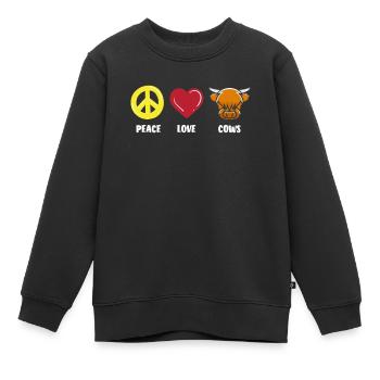Highland Kuh Frieden Liebe Kühe - Kinder Premium Organic Sweatshirt - Schwarz - Vorne - AI Model Kid Female (0cm)