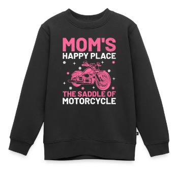 Mamas glücklicher Ort Der Sattel Von Motorrad Motorcy - Kinder Premium Organic Sweatshirt - Schwarz - Vorne - AI Model Kid Female (0cm)