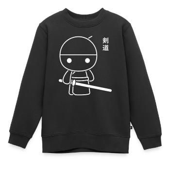 KENDO - Sweat Premium enfant bio - noir - Devant - AI Model Kid Female (0cm)