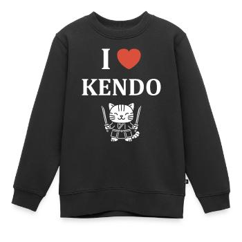 KENDO - Sweat Premium enfant bio - noir - Devant - AI Model Kid Female (0cm)