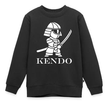 KENDO - Sweat Premium enfant bio - noir - Devant - AI Model Kid Female (0cm)