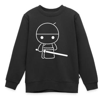 KENDO - Sweat Premium enfant bio - noir - Devant - AI Model Kid Female (0cm)