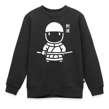 KENDO - Sweat Premium enfant bio - noir - Devant - AI Model Kid Female (0cm)