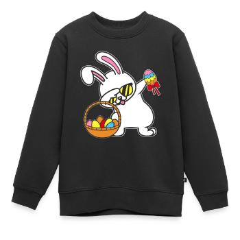 Dabbing Lapin de Pâques Lapin de Pâques Lapin Lapin Cadeau - Sweat Premium enfant bio - noir - Devant - AI Model Kid Female (0cm)