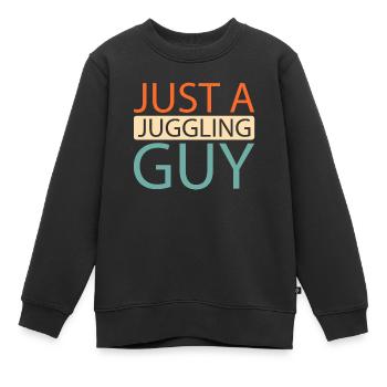 Jongleur Jongleur Juste Un Jongleur - Sweat Premium enfant bio - noir - Devant - AI Model Kid Female (0cm)