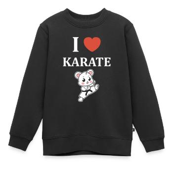 karate - Sweat Premium enfant bio - noir - Devant - AI Model Kid Female (0cm)
