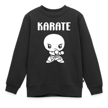 karate - Sweat Premium enfant bio - noir - Devant - AI Model Kid Female (0cm)