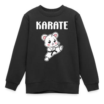 karate - Sweat Premium enfant bio - noir - Devant - AI Model Kid Female (0cm)