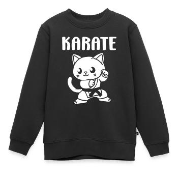 karate - Sweat Premium enfant bio - noir - Devant - AI Model Kid Female (0cm)