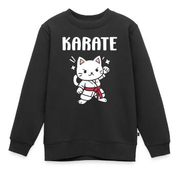 karate - Sweat Premium enfant bio - noir - Devant - AI Model Kid Female (0cm)