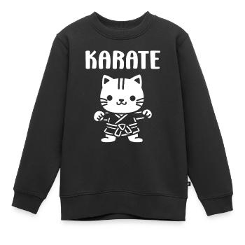 karate - Sweat Premium enfant bio - noir - Devant - AI Model Kid Female (0cm)