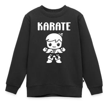 karate - Sweat Premium enfant bio - noir - Devant - AI Model Kid Female (0cm)