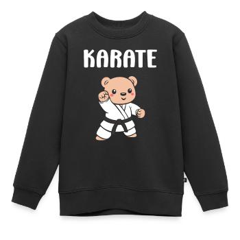 karate - Sweat Premium enfant bio - noir - Devant - AI Model Kid Female (0cm)