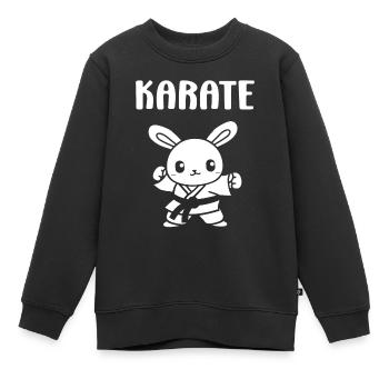 karate - Sweat Premium enfant bio - noir - Devant - AI Model Kid Female (0cm)