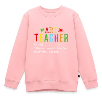 Kunstlehrer Lustige Definition Zurück zur Schule Kunst - Kinder Premium Organic Sweatshirt - Rosa - Vorne - AI Model Kid Female (0cm)