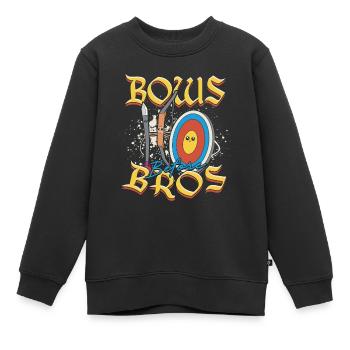 Bogenschießen Bogenschütze Bows before bros - Kinder Premium Organic Sweatshirt - Schwarz - Vorne - AI Model Kid Female (0cm)