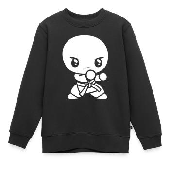 karate - Sweat Premium enfant bio - noir - Devant - AI Model Kid Female (0cm)