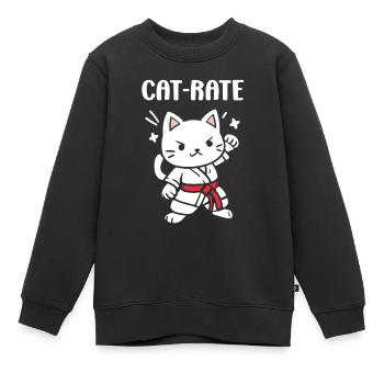 karate - Sweat Premium enfant bio - noir - Devant - AI Model Kid Female (0cm)