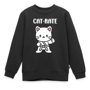 karate - Sweat Premium enfant bio - noir - Devant - AI Model Kid Female (0cm)