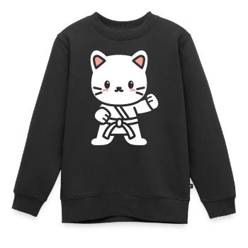 karate - Sweat Premium enfant bio - noir - Devant - AI Model Kid Female (0cm)