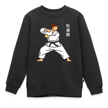 karate - Sweat Premium enfant bio - noir - Devant - AI Model Kid Female (0cm)