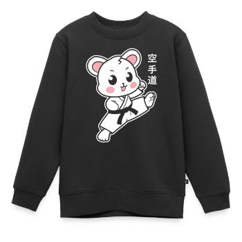 Karate - Kinder Premium Organic Sweatshirt - Schwarz - Vorne - AI Model Kid Female (0cm)