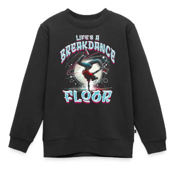 Breakdance B-boy Life's a breakdance floor - Kinder Premium Organic Sweatshirt - Schwarz - Vorne - AI Model Kid Female (0cm)