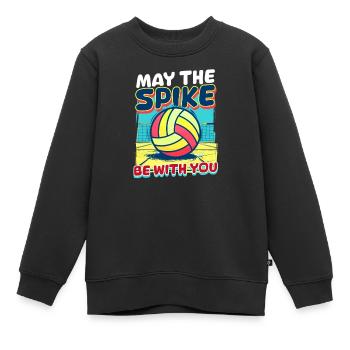 Volleyball drôle Que le Spike soit avec vous - Sweat Premium enfant bio - noir - Devant - AI Model Kid Female (0cm)