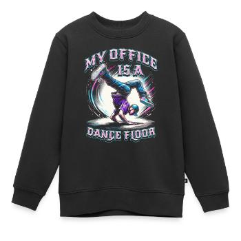 Breakdance B-boy My office is a dance floor - Kinder Premium Organic Sweatshirt - Schwarz - Vorne - AI Model Kid Female (0cm)