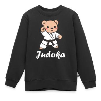 judo - Sweat Premium enfant bio - noir - Devant - AI Model Kid Female (0cm)