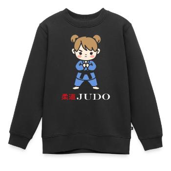 Judo - Kinder Premium Organic Sweatshirt - Schwarz - Vorne - AI Model Kid Female (0cm)