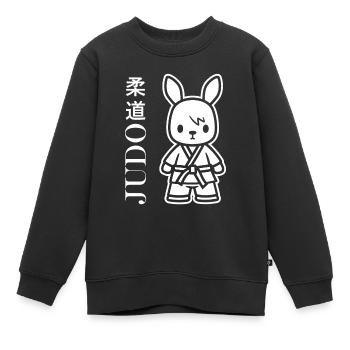 judo - Sweat Premium enfant bio - noir - Devant - AI Model Kid Female (0cm)