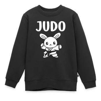 judo - Sweat Premium enfant bio - noir - Devant - AI Model Kid Female (0cm)