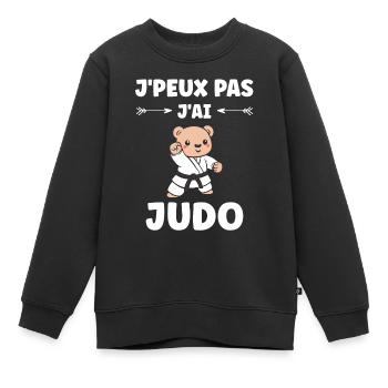 judo - Sweat Premium enfant bio - noir - Devant - AI Model Kid Female (0cm)
